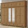Guarda Roupa Casal 12 Portas Com Espelho e Maleiro Mazzaro F06 Freijó - Lyam Decor