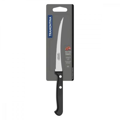 Faca para Tomate Tramontina Ultracorte com Lamina em Aço Inox e Cabo de Polipropileno Preto 5"
