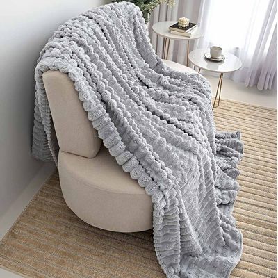 Cobertor Coberta Polar Queen 2,40x2,20 Manta Ultrasoft Alto Relevo Extra Macia Platina Cinza