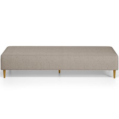 Puff Decorativo Sala de Estar Bali W01 Pés Palito 170x60cm Linho Bege - Lyam Decor