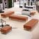 Kit 02 Puffs Decorativo Sala de Estar Bali W01 Pés Palito 170x60cm Couríssimo Camel - Lyam Decor