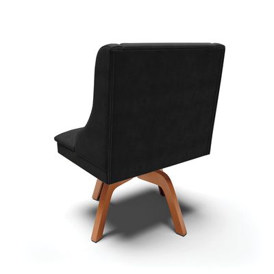 Kit 10 Cadeiras de Jantar Liz Suede Preto Base Madeira Mm35 D03 - D'Rossi