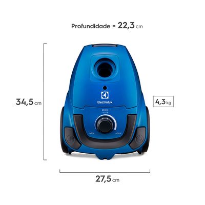 Aspirador de Pó com Saco Electrolux 1400W Compacto Sonic com tripla filtragem Azul (SON10) 127V