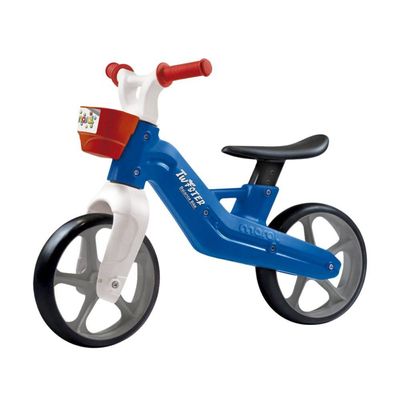 Bicicleta Azul Infantil Sem Pedal Banco Ajustável e Cestinha
