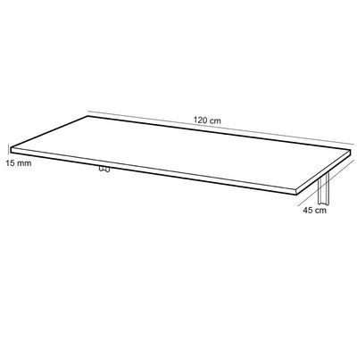 Mesa Dobrável de Parede Cozinha Escritório Slim L03 Suspensa 120x45 BP Preto Fosco - Lyam Decor