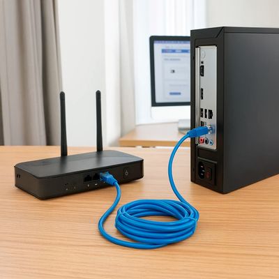 Cabo de Rede 3 Metros Lan Internet Crimpado Azul Ethernet - Alta Velocidade e Conexão Estável