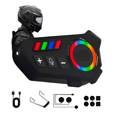 Fone Bluetooth para Capacete Motociclista IP67 com Microfone e Longa Autonomia