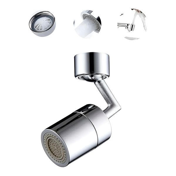 Torneira Arejador Bico Extensor Giratório Adaptador articulado 360° para Torneira – Jato Duplo e Economia