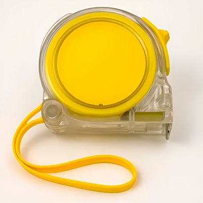Trena Métrica Manual com Trava Acrílico Transparente 3m - Gancho Magnético e Alta Durabilidade