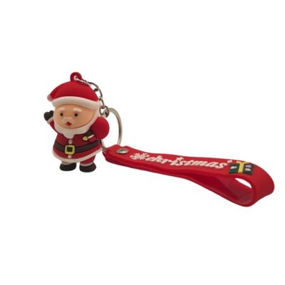 Chaveiro Natalino Papai Noel em Borracha com Pingente Christmas Presente Decoração