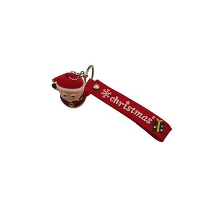 Chaveiro Natalino Papai Noel em Borracha com Pingente Christmas Presente Decoração