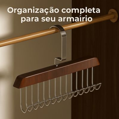 Cabide de Madeira Multiuso Organizador Armário Acessórios Para Cintos Gravatas Cachecóis Sutiãs Colares Bolsas