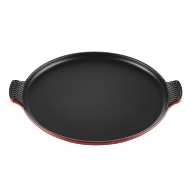 GRELHA LE CREUSET TRADICIONAL REDONDA LISA EM FERRO FUNDIDO VERMELHO 32CM 20082320600460