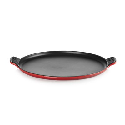 GRELHA LE CREUSET TRADICIONAL REDONDA LISA EM FERRO FUNDIDO VERMELHO 32CM 20082320600460