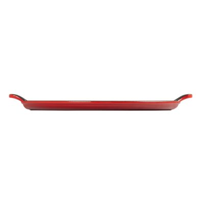 GRELHA LE CREUSET TRADICIONAL REDONDA LISA EM FERRO FUNDIDO VERMELHO 32CM 20082320600460