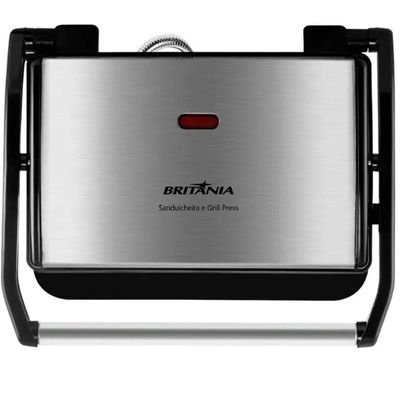 Grill Sanduicheira Press Inox Britania Preto-inox 220V