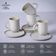 Conjunto de Canecas e Pires Coup Stoneware 330ml 4 Peças Porto Brasil Off White