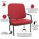 Cadeira De Escritório Recepção Com Braço Fixa Preta Magno P03 Vinil Vermelho - Lyam Decor