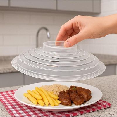 Tampa Microondas Bpa Free Protetora De Alimentos Plastico Anti Sujeira Respingo Prato Cozinha 26cm