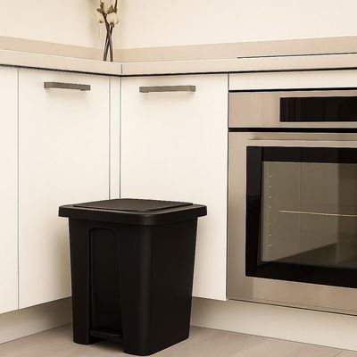 Lixeira Pedal Ecologica Cesto De Lixo 15 Litros Reforcada Casa Cozinha Banehiro Escritorio Coleta Seletiva Tampa Preta