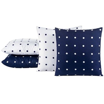 Kit 4 Almofadas Cheias Para Sofá 45x45cm Celine Micro Percal 200 Fios - Marinho