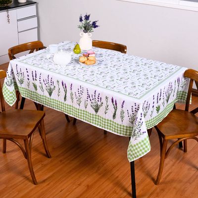 Toalha de Mesa Tropical Microfibra Estampada 2,50m x 1,50m para 8 Lugares - Lavanda