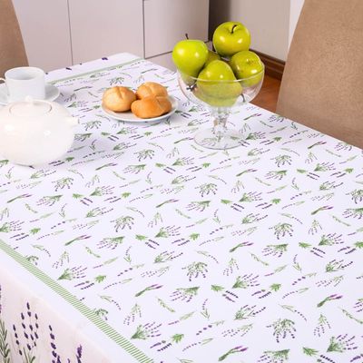 Toalha de Mesa Tropical Microfibra Estampada 2,50m x 1,50m para 8 Lugares - Lavanda