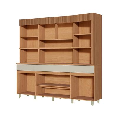 Cozinha Compacta Realeza 100% MDF 6 Portas 3 Gavetas Carvalho e Greige