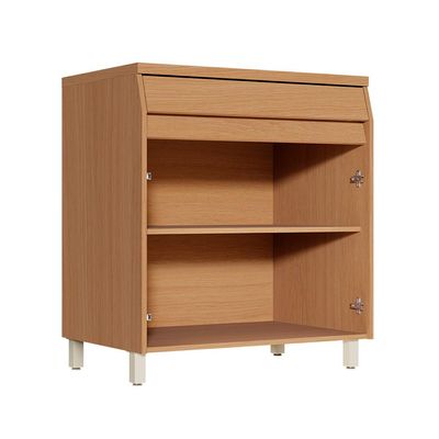 Balcão de Cozinha com Tampo Simone Mendes 100% MDF 2 Portas 1 Gaveta Carvalho