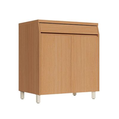 Balcão de Cozinha com Tampo Simone Mendes 100% MDF 2 Portas 1 Gaveta Carvalho