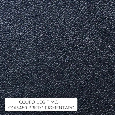 Sofá 3 Lugares Sala de Estar 235cm Chesterfield Pés Madeira Couro Preto - Gran Belo