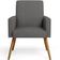 Kit 04 Poltronas Decorativa Maria W01 Pés Palito Linho Cinza Escuro Couríssimo Preto - Lyam Decor