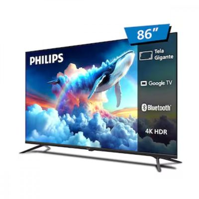 Smart TV LED 86 Ultra HD 4K 86PUG7019/78 com Google TV, Comando de Voz, Wi-Fi, Entradas HDMI e USB Philips Preto / Bivolt