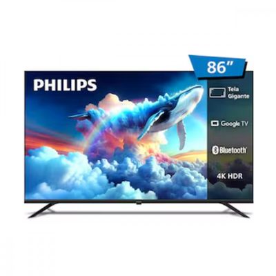 Smart TV LED 86 Ultra HD 4K 86PUG7019/78 com Google TV, Comando de Voz, Wi-Fi, Entradas HDMI e USB Philips Preto / Bivolt