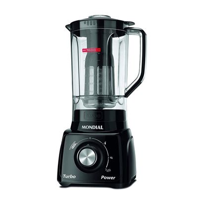 Liquidificador Turbo Power L-99 FB Copo San Cristal 3 Velocidades Mondial Preto / 110V