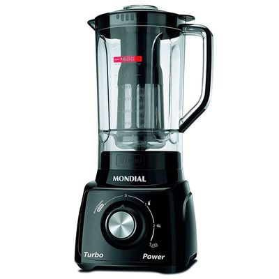 Liquidificador Turbo Power L-99 FB Copo San Cristal 3 Velocidades Mondial Preto / 110V