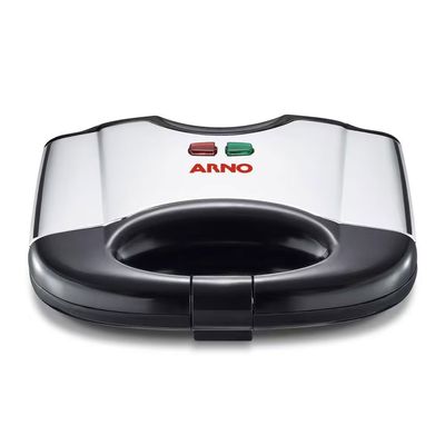 Sanduicheira Grill Sacs Placa Antiaderente Pés Antiderrapantes Arno Preto/Inox / 110V