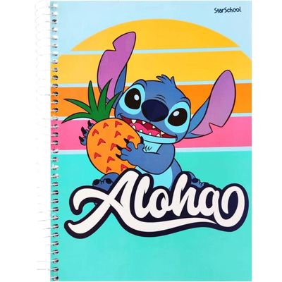 Caderno Espiral Capa Dura 1 Matéria - 80 Folhas - Stitch - Starschool