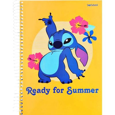 Caderno Espiral Capa Dura 1 Matéria - 80 Folhas - Stitch - Starschool