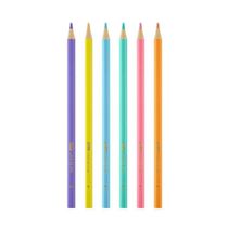 Lápis De Cor Pastel Com 6 Cores Brw