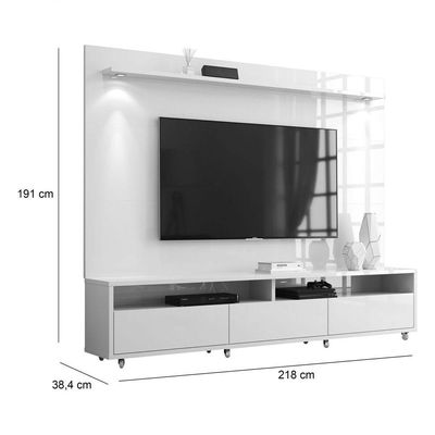 Rack Com Painel Aspen 2.2 Branco - Moveisaqui