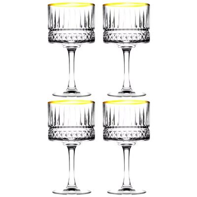 Conjunto de Taças Elysia Gold Vidro 500ml 04 Peças Pasabahce Transparente