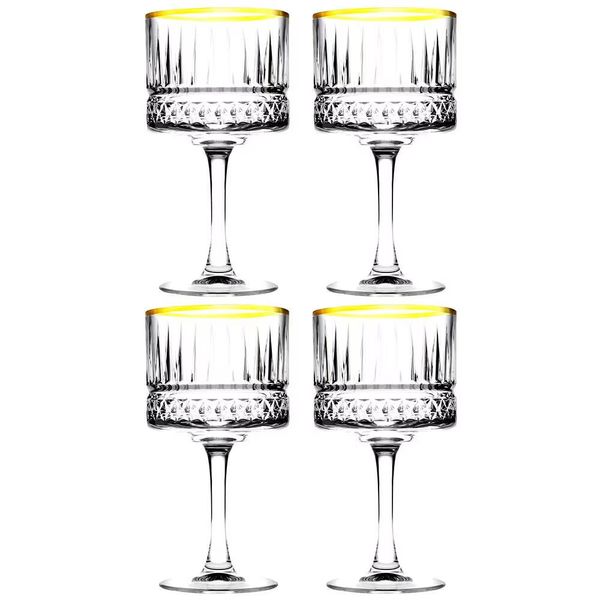 Conjunto de Taças Elysia Gold Vidro 500ml 04 Peças Pasabahce Transparente
