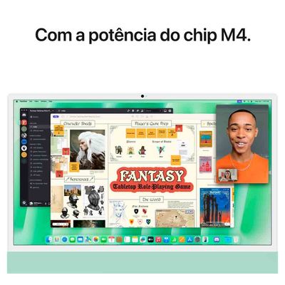 iMac 24", Tela Retina 4.5K Apple, Processador M4, (16GB RAM, SSD de 256GB) - Verde