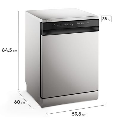 Lava-Louça Electrolux 14 Serviços Inox com Programa Lava & Seca 50 min (LS14E) 220V