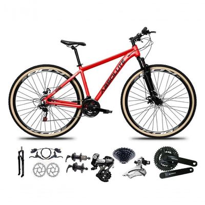 Bicicleta Aro 29 Absolute Nero 5 Câmbios Shimano Altus 24v Freio Hidráulico Garfo C-trava vermelho Tam: 15