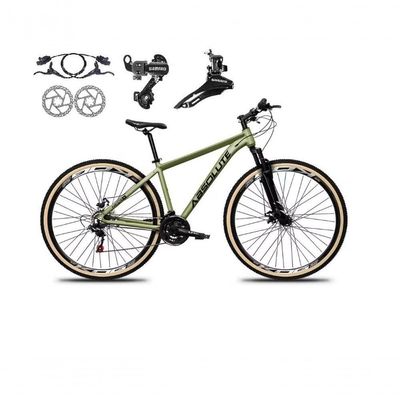 Bicicleta Aro 29 Absolute Nero 5 Alumínio 24v Câmbios Shimano Freio A Disco Hidráulico oliva Tam: 15
