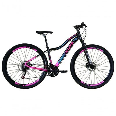 Bicicleta Aro 29 Absolute Hera Feminina Alumínio 21v Freio A Disco Garfo Suspensão Mtb preto-rosa Tam: 17