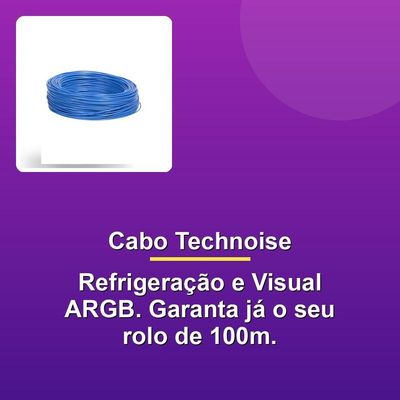 Cabo Flexível Remoto Technoise Azul 0.50mm Rolo 100m