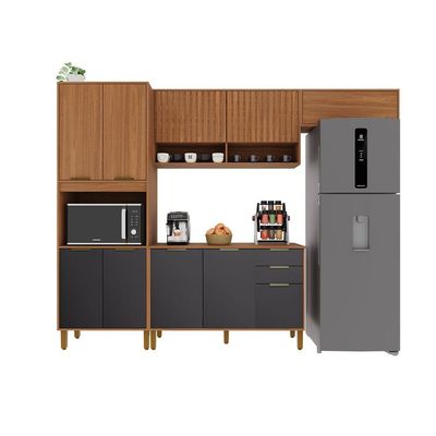 Cozinha Modulada Toronto 2,70 Freijo/chumbo - Indekes